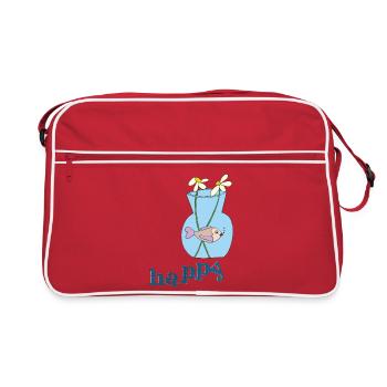 Poisson en bocal Heureux - Sac Retro - rouge/blanc - Devant