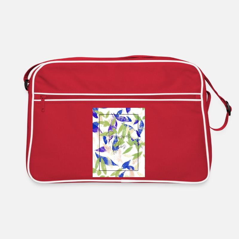 Vibrations estivales Saison estivale Chaleur Soleil Vibes - Sac Retro - rouge/blanc