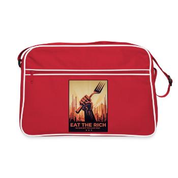 Eat The Rich No War But Class War - Retro Tasche - Rot/Weiß - Vorne