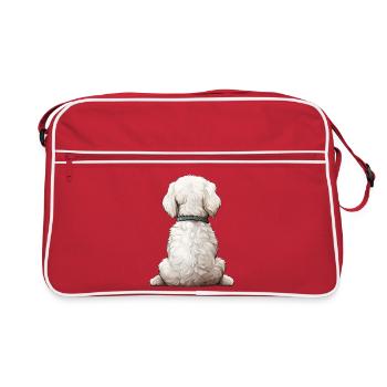 Bichon Frize - Sac Retro - rouge/blanc - Devant