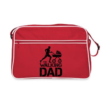 the walking dad buggy running symbol funny icon - Retro Bag - red/white - Front