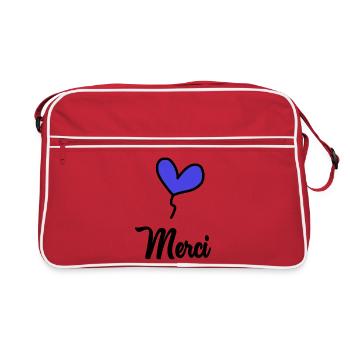 MERCI. THANKS. THANK YOU. ANNIVERSAIRE. NAISSANCE. - Sac Retro - rouge/blanc - Devant