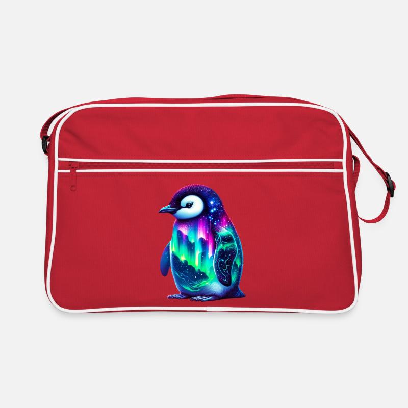 Aurora Borealis Pinguin Retro Tasche