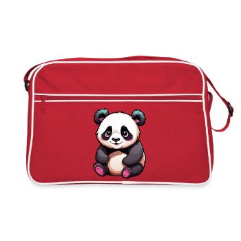 Mignon dessin animé panda ours - Sac Retro - rouge/blanc - Devant