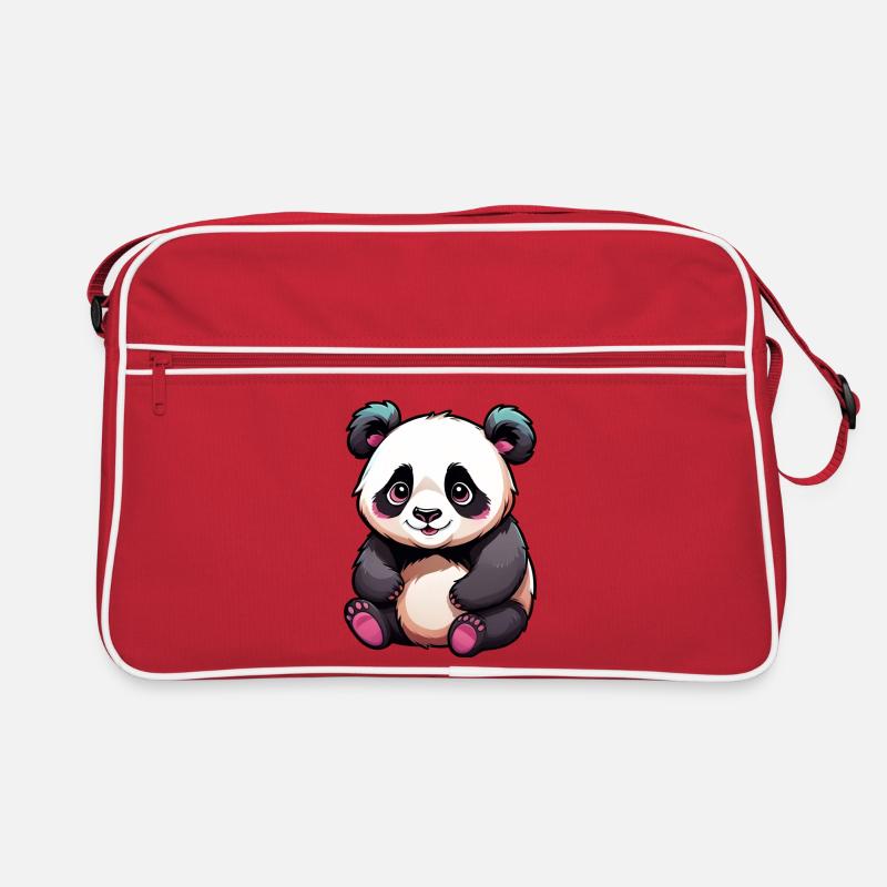 Mignon dessin animé panda ours Sac Retro