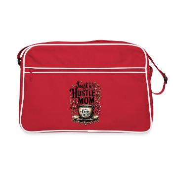 Nur eine hektische Mutter, die Kaffee liebt - Retro Tasche - Rot/Weiß - Vorne