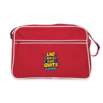 LAG KILLS, RAGE QUITS HAPPEN, GAMING - Retro Bag - red/white - Front