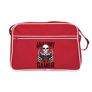 Squelette de joueur avec manette de jeu - Sac Retro - rouge/blanc - Devant