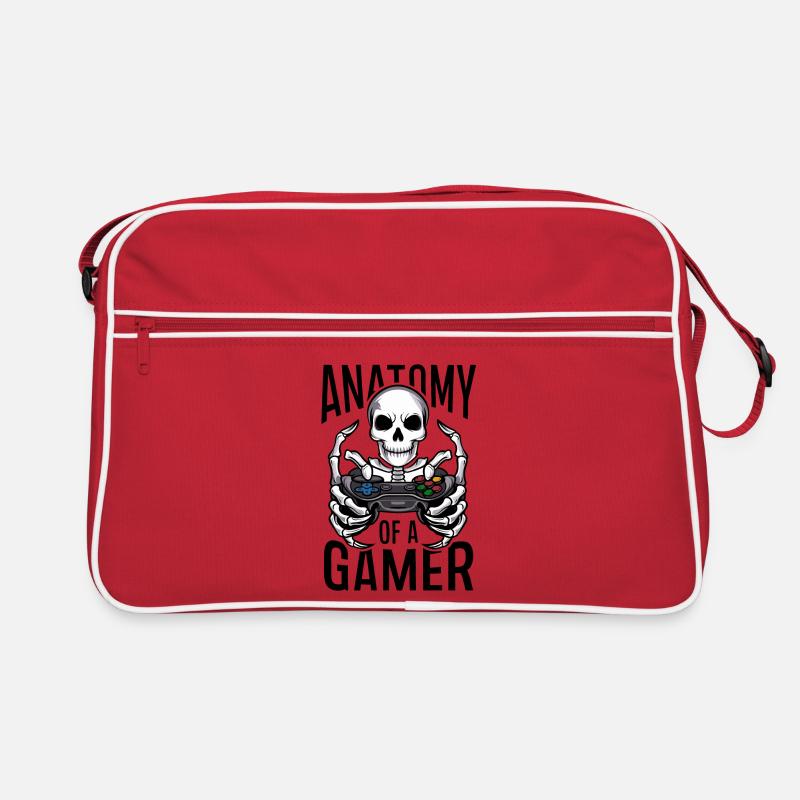 Gamer Skeleton mit Gamecontroller Retro Tasche
