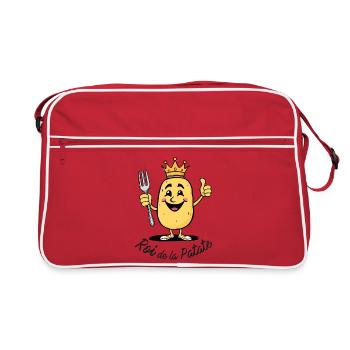 Ich bin der König der Kartoffel - Retro Tasche - Rot/Weiß - Vorne