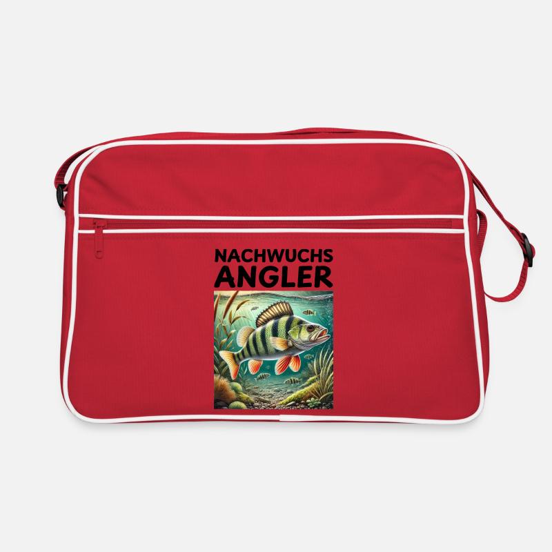 Nachwuchs Angler - Barsch Motiv Angler Kinder Retro Tasche