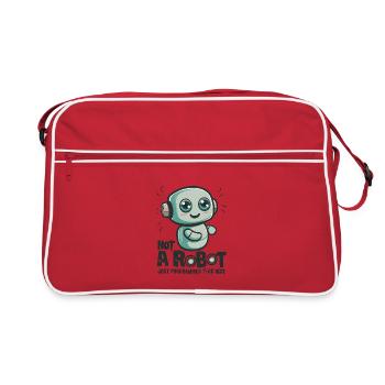 Not a Robot, Just Programmed This Way - Retro Bag - red/white - Front