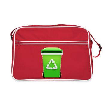 Recycling, bin, selective sorting - Retro Bag - red/white - Front
