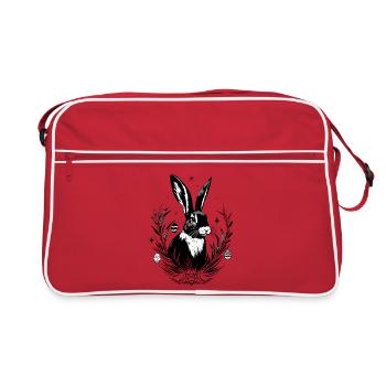 Lapin Ostara avec Triple Lune et Pentagramme - Sac Retro - rouge/blanc - Devant