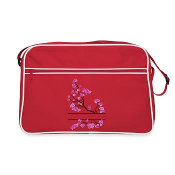 Blossom Branch with Namespace - Retro Bag - red/white - Front