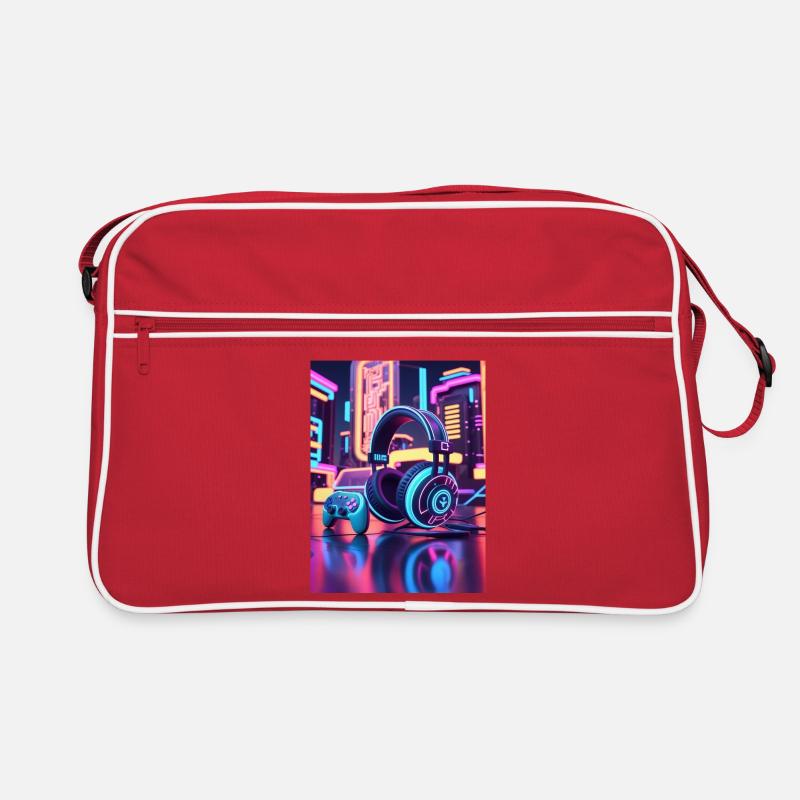 Conception du casque de jeu Neon Sac Retro