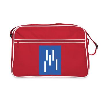 Composition abstraite de lignes verticales - Sac Retro - rouge/blanc - Devant