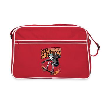Skateboard Skeleton Dynamic Design - Retro Bag - red/white - Front