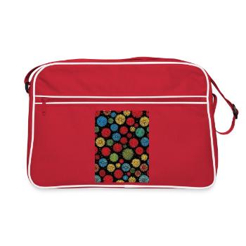 Colorful Fireworks on Black Backgrounds - Retro Bag - red/white - Front