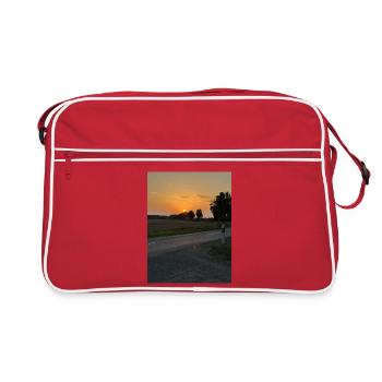 Coucher de soleil sur le bord de la route - Sac Retro - rouge/blanc - Devant