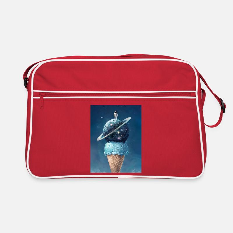 Helado espacial y astronauta en la cima Retro Bag
