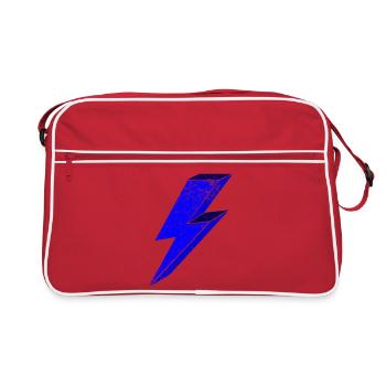 Blauer Blitz-Design für Dynamik 3D - Retro Tasche - Rot/Weiß - Vorne