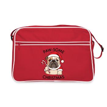Noël – Grumpy Bulldog - Sac Retro - rouge/blanc - Devant