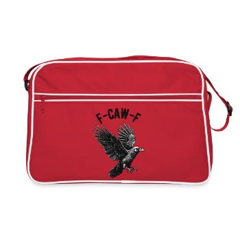 Imprimé drôle de corbeau F-CAW-F sur les vêtements et plus encore - Sac Retro - rouge/blanc - Devant