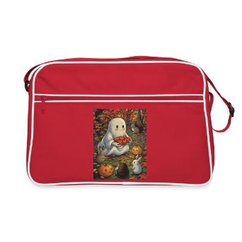 Doux fantôme d’Halloween en automne - Sac Retro - rouge/blanc - Devant