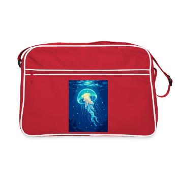 Méduse bioluminescente Une lumière flottante - Sac Retro - rouge/blanc - Devant