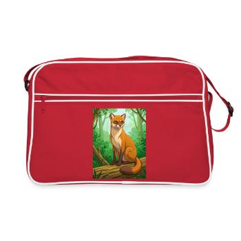 Fossa Elégante chasseresse de Madagascar, épurée, sile - Sac Retro - rouge/blanc - Devant