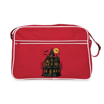 Spooky Haunted House for Halloween - Retro Bag - red/white - Front