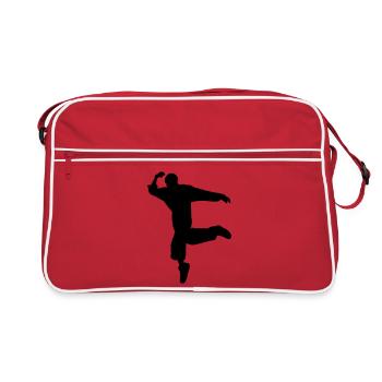 B-Boy Silhouette – Breakdance Move - Retro Bag - red/white - Front