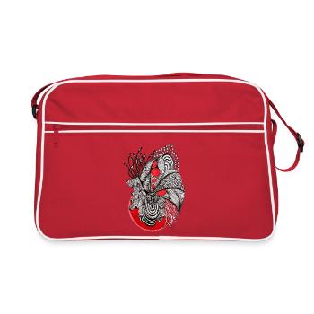 Red Orbs Line Plant - Retro Bag - red/white - Front