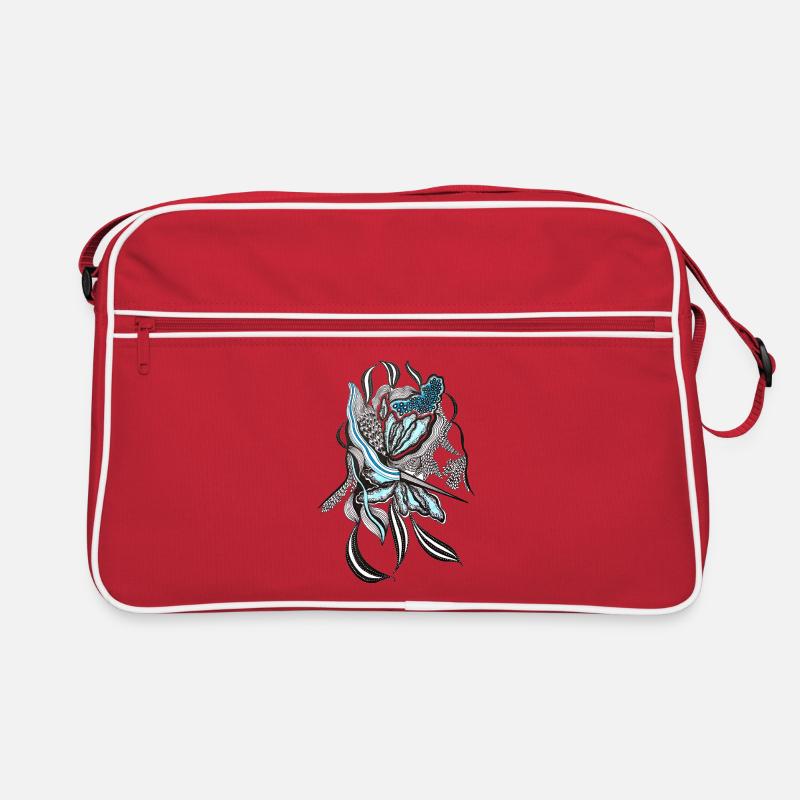 Indigo Flower Line Design Retro Bag