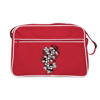 Spirale de fleurs noires et blanches - Sac Retro - rouge/blanc - Devant