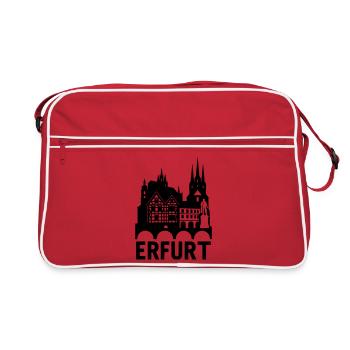Erfurt Landmark Silhouette - Retro Bag - red/white - Front