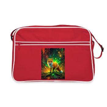 Un renard brillant se promène à travers les vagues de corail et d’eme - Sac Retro - rouge/blanc - Devant