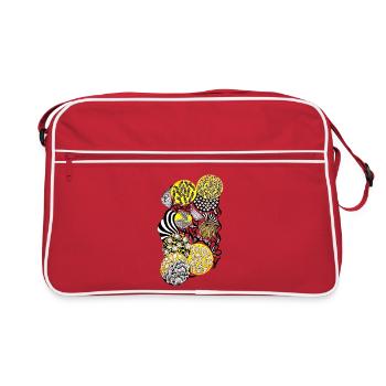 Luminous Circle Patterns Botany - Retro Bag - red/white - Front