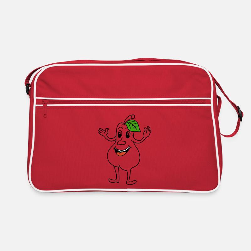 Birne mit lachendem Gesicht Retro Tasche