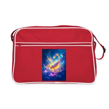 Scorpion de verre brillant dans une nébuleuse lumineuse - Sac Retro - rouge/blanc - Devant
