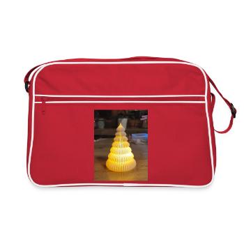 Lampe en papier jaune en forme de marche - Sac Retro - rouge/blanc - Devant