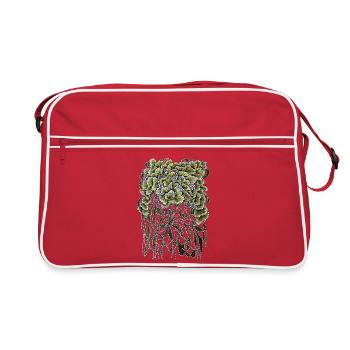 Fächerblätter mit hängenden Wurzeln - Retro Tasche - Rot/Weiß - Vorne