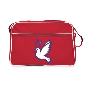Purple Dove Emblem Olive Branch - Retro Bag - red/white - Front