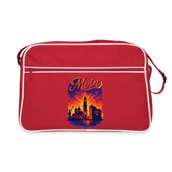 Hamburg Moin City Silhouette Splendor Elbe Gift - Retro Bag - red/white - Front