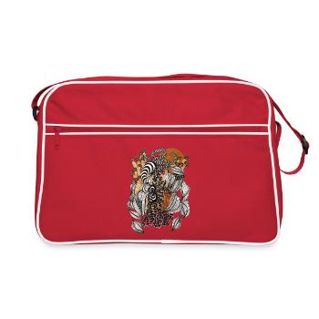 Spirale botanique noire et blanche - Sac Retro - rouge/blanc - Devant