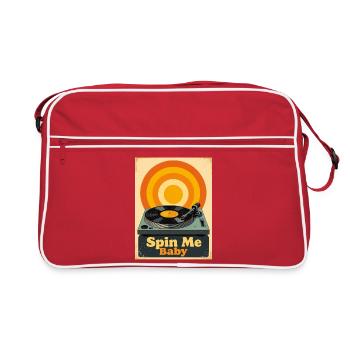 Disque vinyle rétro avec une chaleur vibrante - Sac Retro - rouge/blanc - Devant