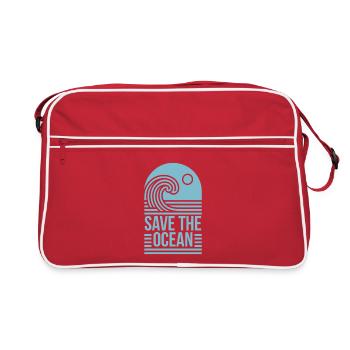 Citations d’activiste pour sauver l’océan sur l’esthétique rétro - Sac Retro - rouge/blanc - Devant
