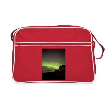 Aurores boréales sur la plage la nuit - Sac Retro - rouge/blanc - Devant