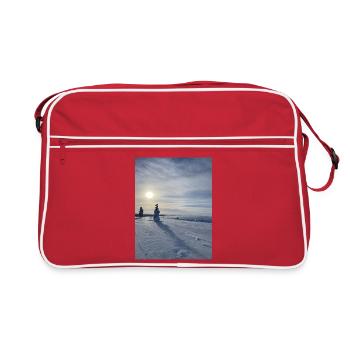 Paysage hivernal au soleil - Sac Retro - rouge/blanc - Devant